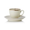 Tasse à espresso en porcelaine - 90 ml - Avec soucoupe - Série Smilla Sand (lot de 6)