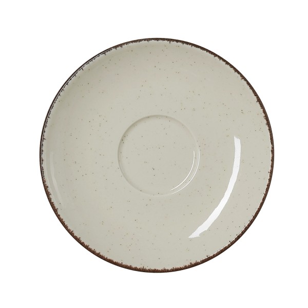 Tasse en porcelaine - 220 ml - Avec soucoupe - Série Smilla Sand (lot de 6)
