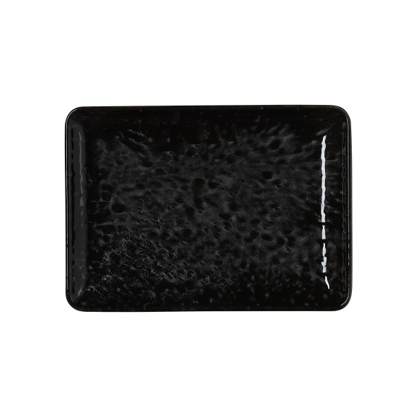 Assiette rectangulaire en porcelaine - 18 x 13 cm - Série Vida Night (lot de 6)