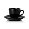 Tasse à espresso en porcelaine - 90 ml - Avec soucoupe - Série Vida Night (lot de 6)
