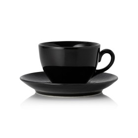 Tasse en porcelaine - 220 ml - Avec soucoupe - Série Vida Night (lot de 6)