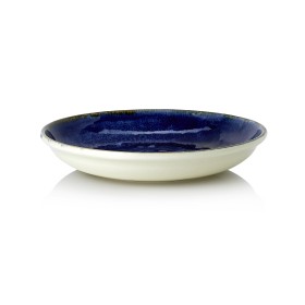 Assiette creuse en porcelaine - Ø 21 cm - Série Vida Dark Ocean (lot de 6)