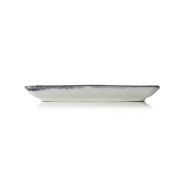 Assiette rectangulaire en porcelaine - 18 x 13 cm - Série Vida Dark Ocean (lot de 6)