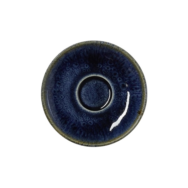 Tasse à espresso en porcelaine - 90 ml - Avec soucoupe - Série Vida Dark Ocean (lot de 6)