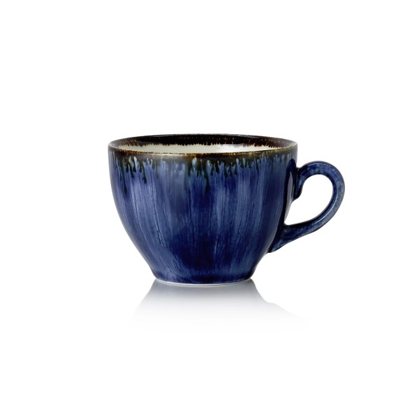 Tasse en porcelaine - 220 ml - Avec soucoupe - Série Vida Dark Ocean (lot de 6)