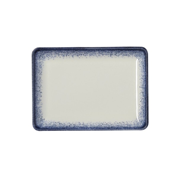 Assiette rectangulaire en porcelaine série Vida Marina - 18 x 13 cm (lot de 6)