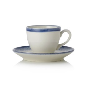 Tasse espresso - 90 ml - Avec soucoupe - Série Vida Marina (lot de 6)