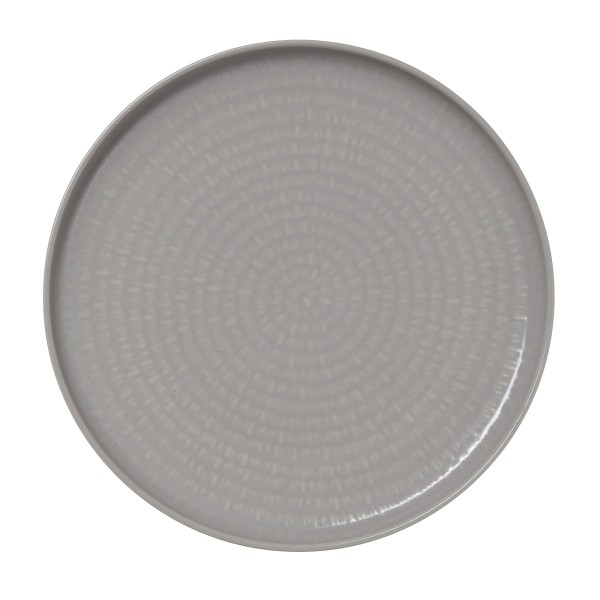 Assiette plate en porcelaine - Ø 19 cm - Série Nova Graphite (lot de 6)