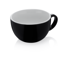 Tasse à café latte en porcelaine noire - Ø 11 cm - 350 ml (lot de 6)