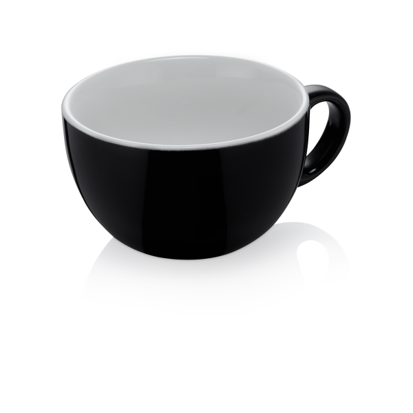 Tasse à café latte en porcelaine noire - Ø 11 cm - 350 ml (lot de 6)