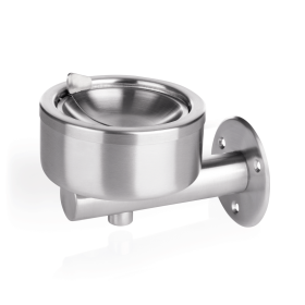 Cendrier mural inox chromé - Ø 12 cm - Hauteur 14 cm