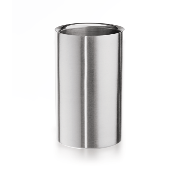 Seau à glace cylindrique inox chromé - Ø 12 cm - Hauteur 19 cm