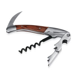 Couteau sommelier inox et bois - 12 cm