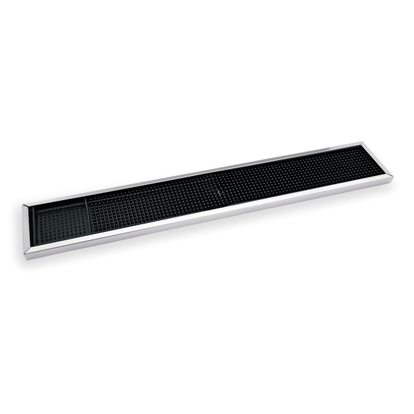 Tapis de bar en caoutchouc avec cadre inox 18/0 - 60 x 10 cm
