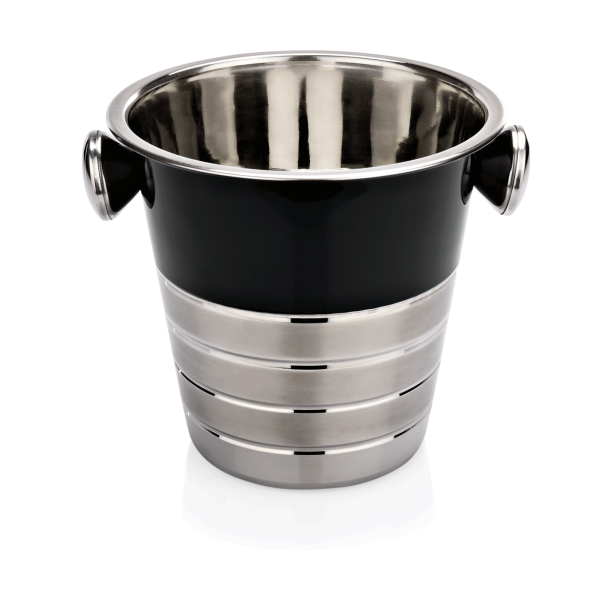 Seau à bouteille revêtement noir poudré et inox