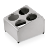 Support pour 4 cylindres à couverts inox chromé - 25,5 x 30 x 21 cm