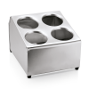 Support pour 4 cylindres à couverts inox chromé - 25,5 x 30 x 21 cm