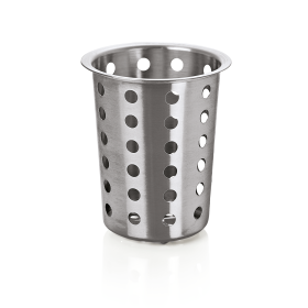 Cylindre à couverts perforé inox chromé - Ø 11,5 cm