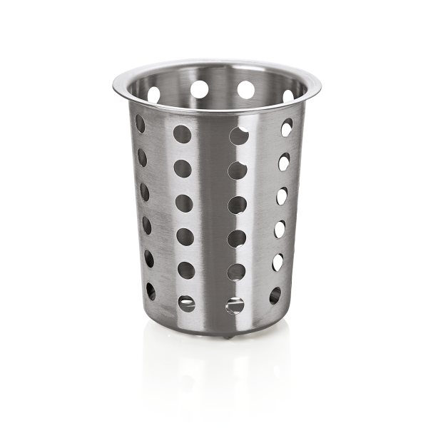 Cylindre à couverts perforé inox chromé - Ø 11,5 cm