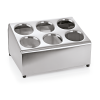 Support pour 6 cylindres à couverts inox chromé - 37,5 x 30 x 21 cm