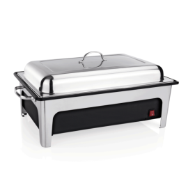 Chafing dish électrique inox chromé et bac en polypropylène - GN 1/1