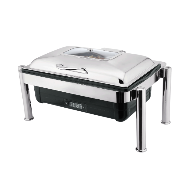 Chafing dish électrique inox sur pieds avec affichage digital - GN 1/1