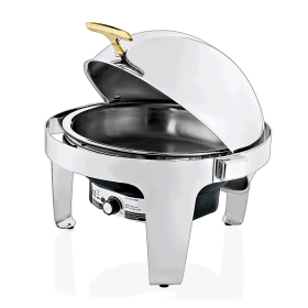 Chafing dish électrique rond inox chromé - Ø 39,5 cm - 6,8 L
