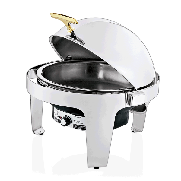 Chafing dish électrique rond inox chromé - Ø 39,5 cm - 6,8 L