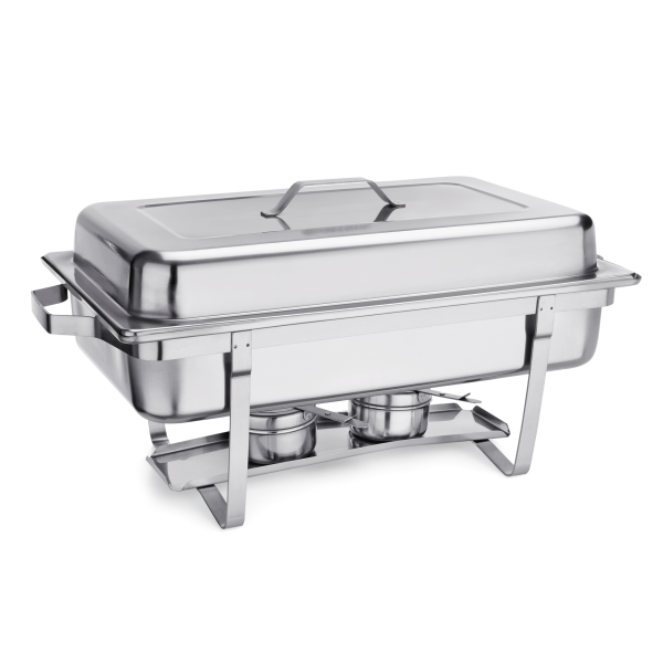 Chafing dish inox avec 2 emplacements brûleurs - GN 1/1
