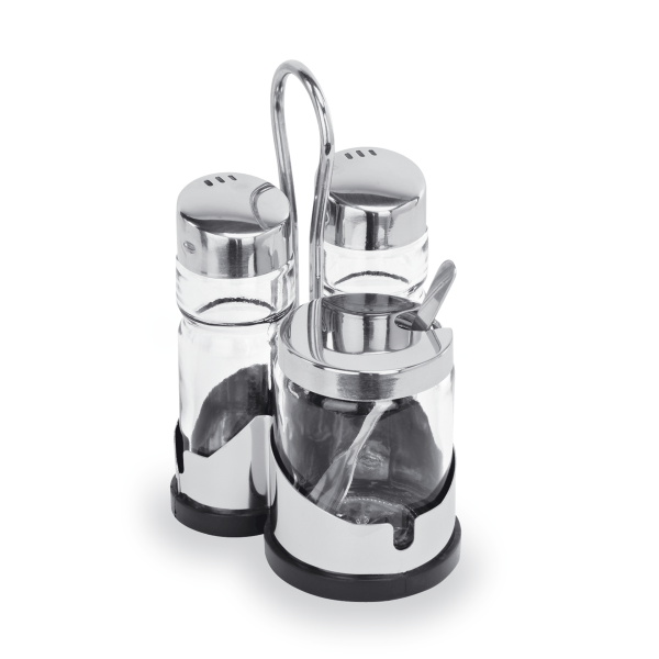 Ménagère 3 pièces verre et inox - 12 cm