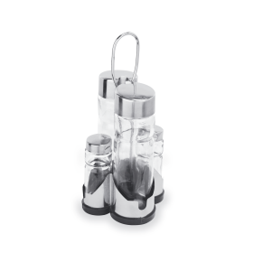 Ménagère 4 pièces verre et inox - 20 cm