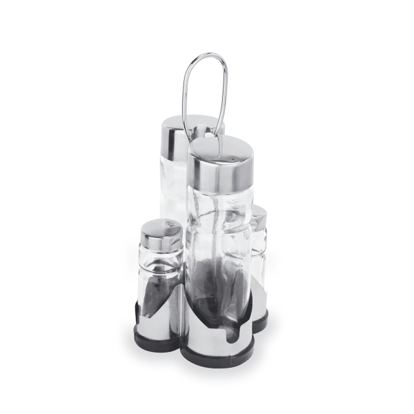 Ménagère 4 pièces verre et inox - 20 cm
