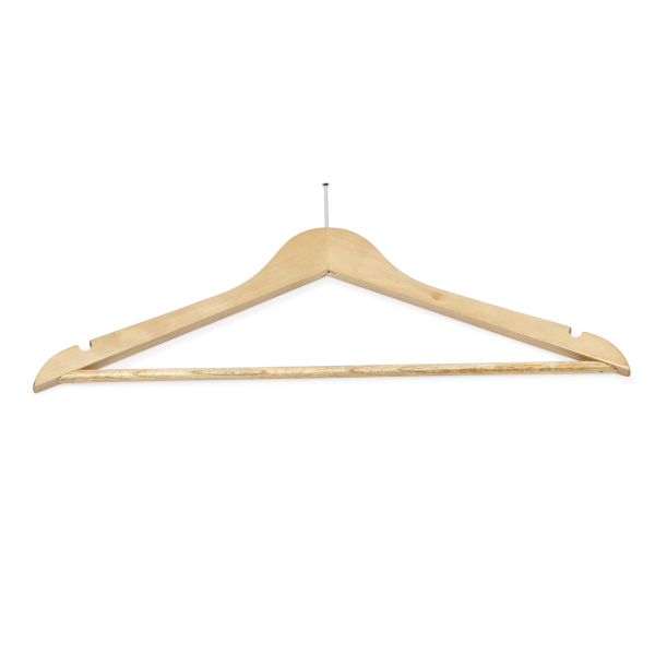 Set de cintres en bois avec encoches et barre - 44,5 cm (lot de 5)