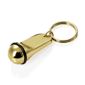 Porte-clés en zinc doré - Ø 2,5 - Hauteur 5 cm (lot de 10)