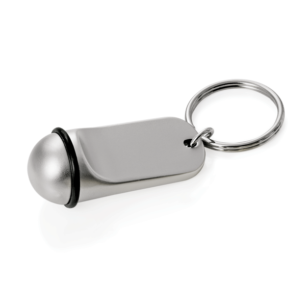 Porte-clés en zinc argenté - Ø 2,5 - Hauteur 5 cm (lot de 10)