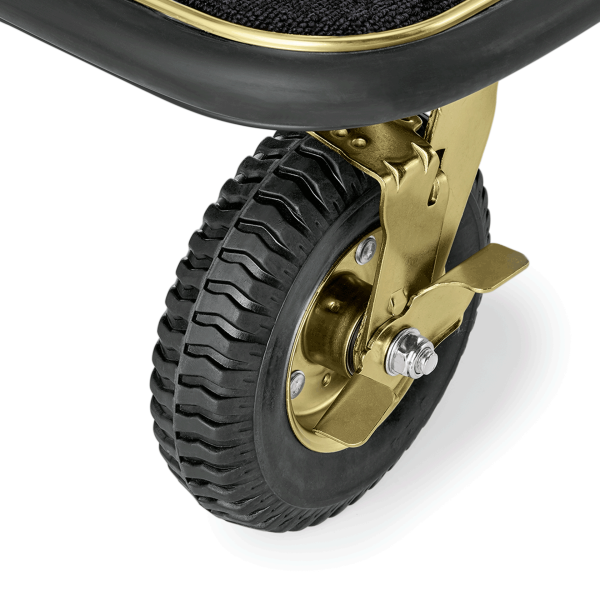 Chariot à bagages titane or avec penderie - 112 x 60 cm - Tapis noir - Max 250 kg