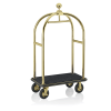 Chariot à bagages titane or avec penderie - 112 x 60 cm - Tapis noir - Max 250 kg
