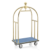 Chariot à bagages titane or avec penderie - 112 x 60 cm - Tapis bleu - Max 150 kg