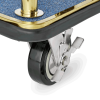 Chariot à bagages titane or avec penderie - 112 x 60 cm - Tapis bleu - Max 150 kg