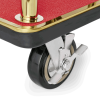 Chariot à bagages inox chromé titane or avec penderie - 112 x 60 cm - Tapis rouge - Max 150 kg