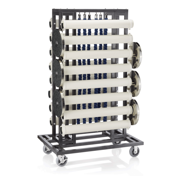 Chariot de transport pour poteaux de sécurité avec tubes de protection - 120 x 80 cm