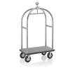 Chariot à bagages inox 18/8 brossé avec penderie - 112 x 60 cm - Tapis gris - Max 250 kg