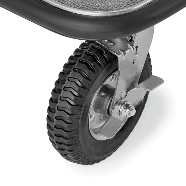 Chariot à bagages inox 18/8 brossé avec penderie - 112 x 60 cm - Tapis gris - Max 250 kg