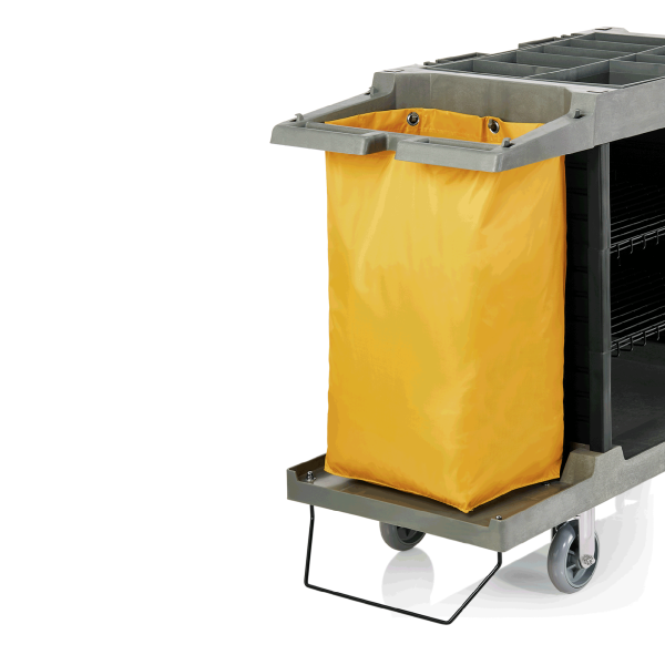 Chariot de service de chambre en plastique - 150 x 54 cm - 2 sacs 70 L