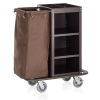 Chariot de service de chambre en acier peint - 95 x 57 cm - 3 étagères - 1 sac 80 L