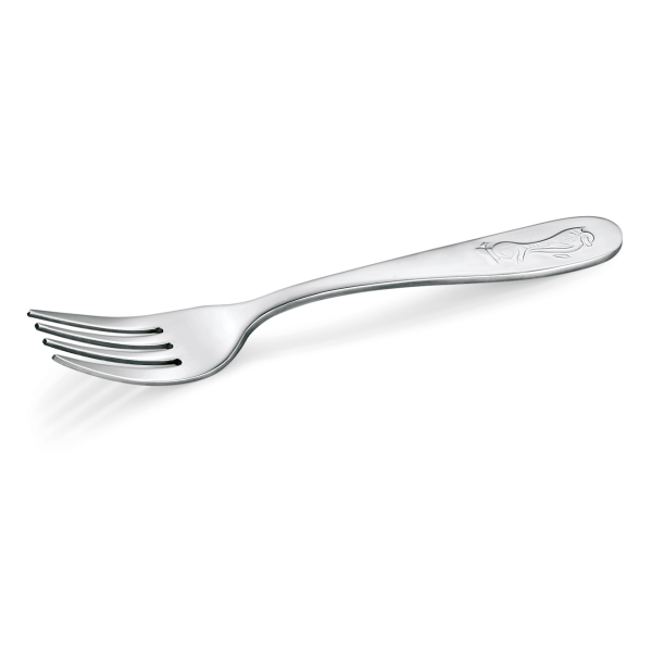 Fourchette pour enfant inox 18/10 - Motif Pingouin (lot de 12)