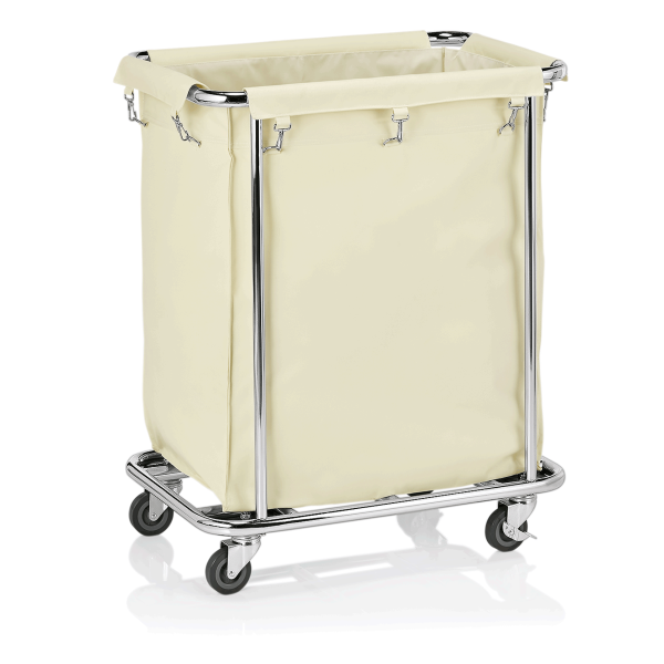 Chariot à linge - 65 x 45 cm - Sac beige 150 L