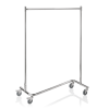 Chariot porte-manteau inox chromé, forme en Z - 120 x 53 cm