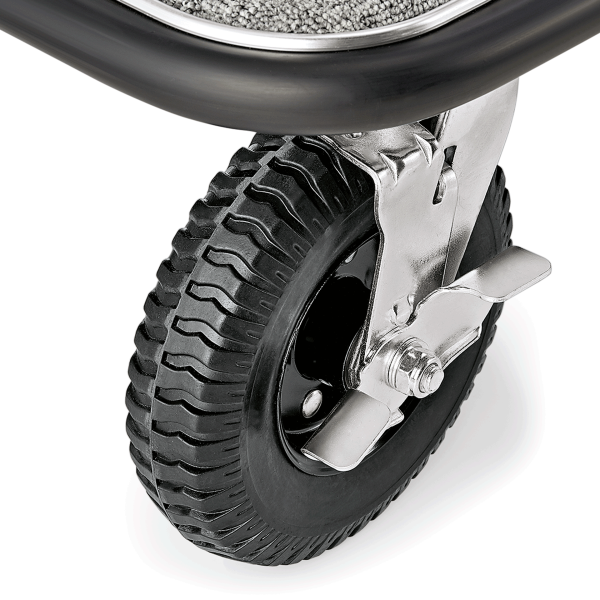 Chariot à bagages inox 18/8 poli avec penderie - 112 x 60 cm - Tapis gris - Max 250 kg