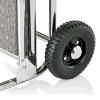 Diable à bagages inox 18/8 poli - 61 x 70 cm - Tapis gris - Max 80 kg